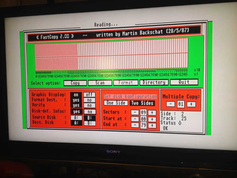 Testing with floppy cable Fastcopy