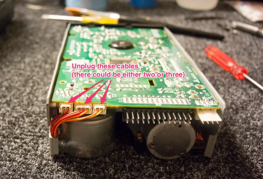 Unplug connections on FD-1, part 1