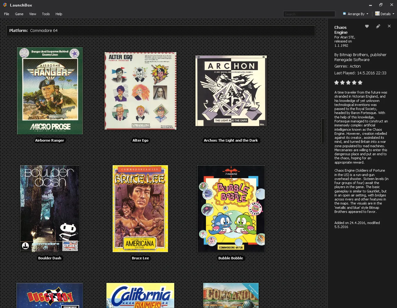 C64 games on LaunchBox