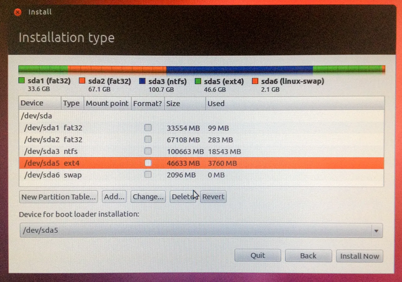 Ubuntu and partitions